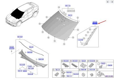 DIŞ DİKİZ AYNA KÖŞE BAKALİTİ SAĞ 86260CV000