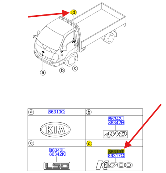 Amblem K2700 Sag 863144E010