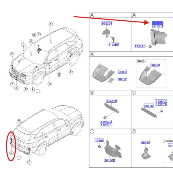 SOL ARKA KOSE RADAR ÜNİTESİ 99140P2200