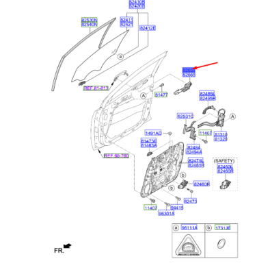 Ön Kapı Kol İç Mekanizma Sol 82655D9700