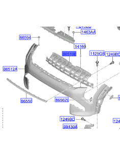 On Tampon Ust Orta Braketı 863E3EVCA0