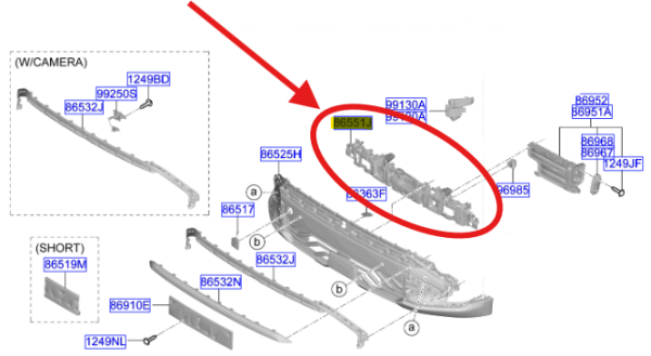 On Tampon Ust Orta Braketı 863E4EVCA0