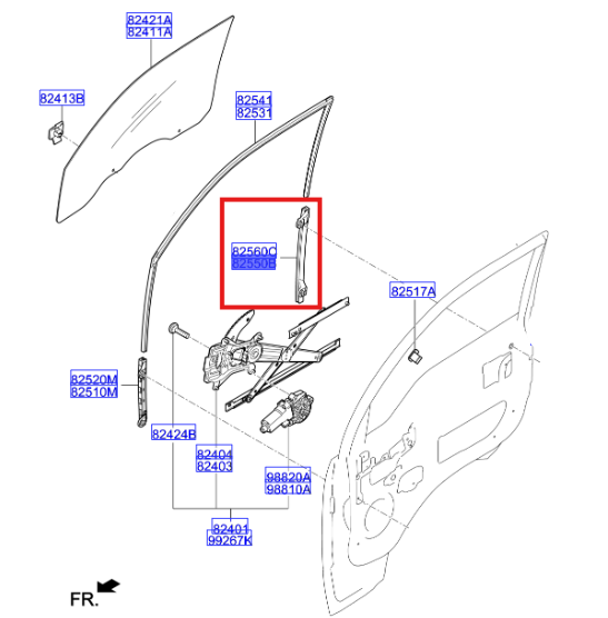 SOL KAPI CAM KANALI 825504E001