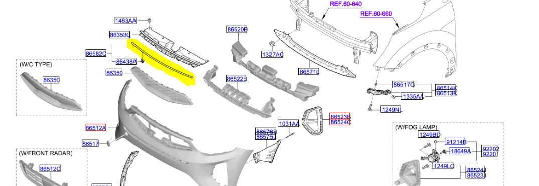STONİC Ön Tampon Üst Fitili 86570H8400