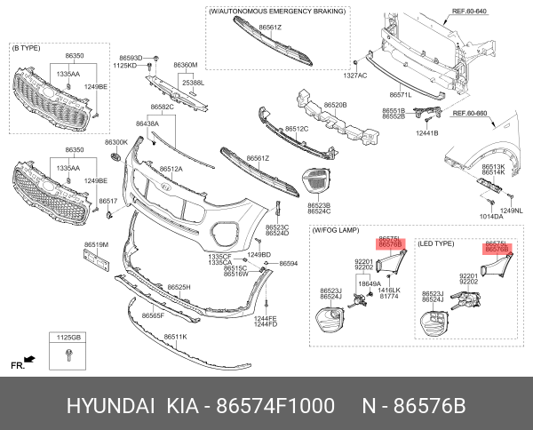 On Tampon Hava Kanalı Sağ 86574F1000