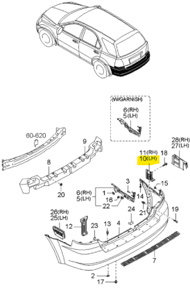 ARKA TAMPON BRAKETI SOL 866913E000
