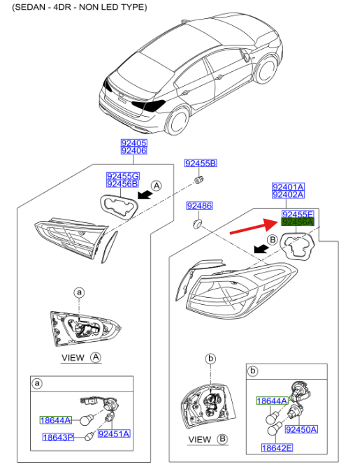 Pad-Arka Lamba-Sag 92454A7600