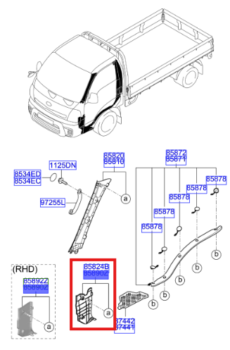 On Camurluk Plastıgı Sol 858234E000GW