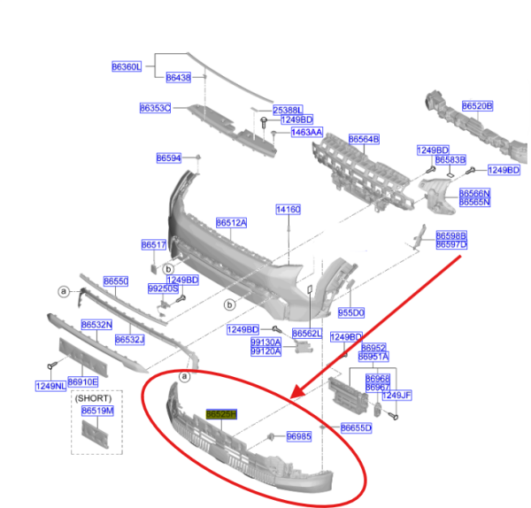 ON TAMPON ALT IZGARASI 86560EVCB0