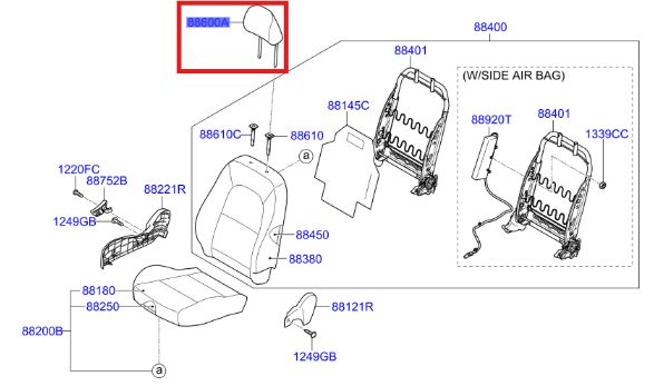 ON KOLTUK KAFALIK 88700G6030B7A