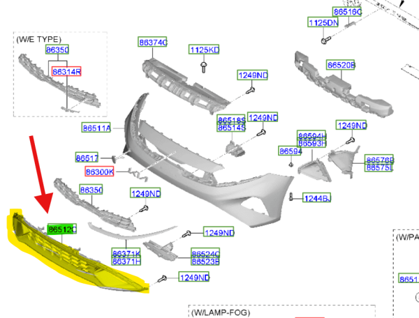 YENİ CERATO Ön Tampon Orta Izgara 86530M6500
