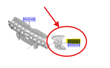 On Tampon Ust Orta Braketı Sag 865B2EVCA0