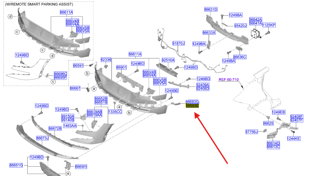 Arka Tampon Braketı Sol 86615CV500