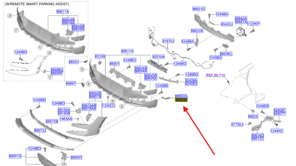 Arka Tampon Braketı Sol 86615CV500