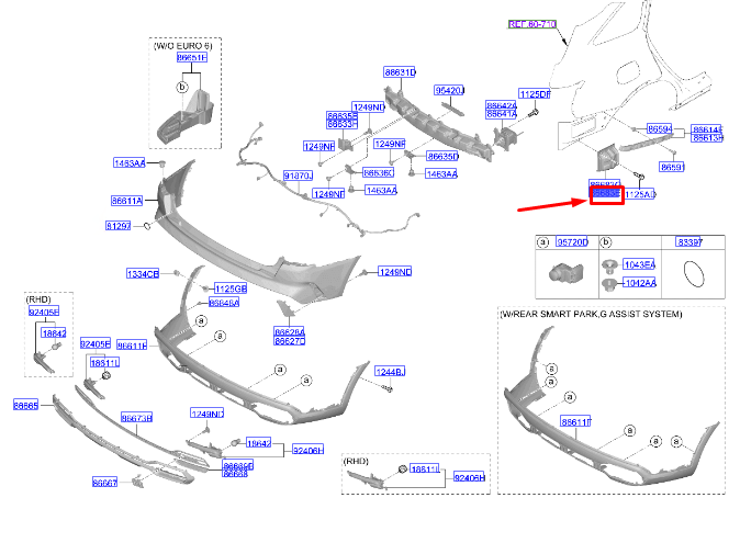 BRAKET-ARKA TAMPON ALT SOL 86615P2000