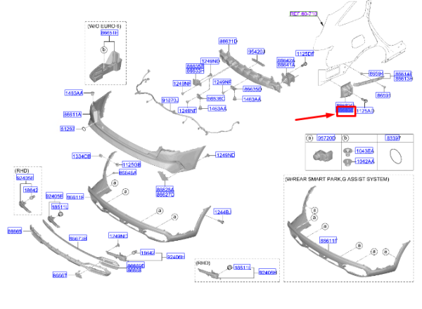 BRAKET-ARKA TAMPON ALT SOL 86615P2000