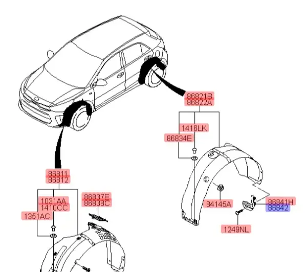 Stonic Arka Paçalık Sağ 86842H8400