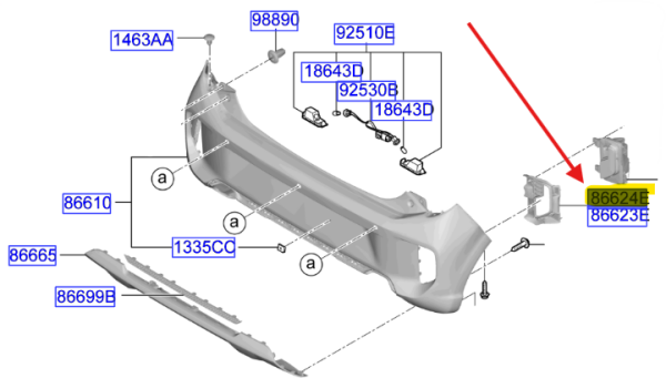 Kapak-Arka Tampon Sıs Farı Sag 86664G6CA0