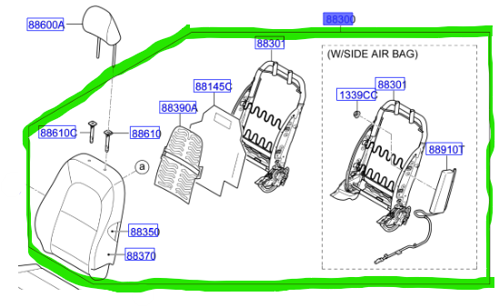 KOLTUK SIRTI-ON,SOL 88300G6AM0B7A
