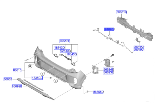 Kablo Demetı Arka Tampon 91885G6050