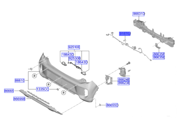 Kablo Demetı Arka Tampon 91885G6050