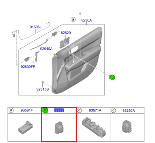 ON SAG KOLTUK ISITMA DUGMESI 937B0EV000OWD