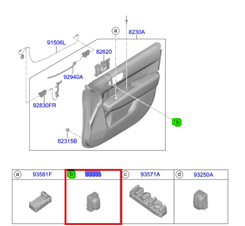 ON SAG KOLTUK ISITMA DUGMESI 937B0EV000OWD