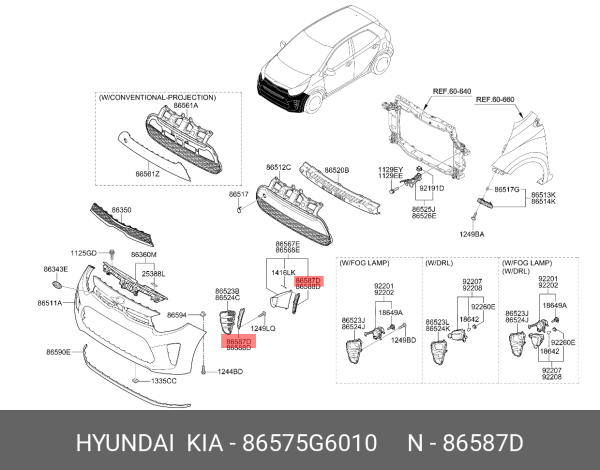 Picanto Ön Tampon Hava Yönlendirici Sol 86575G6010