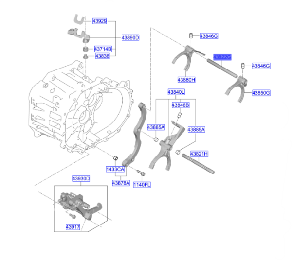 RAIL-SHIFT(3&7, 6&R) 438222D000
