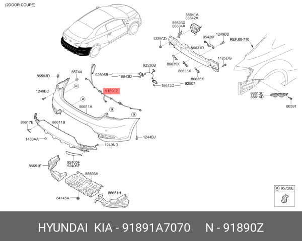 ARKA TAMPON PARK SENSOR TESISATI 91891A7070