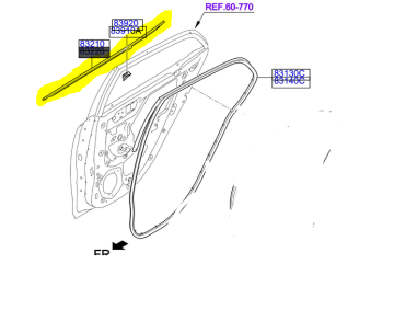 Picanto Arka Kapı Dış Sıyırıcı Fitili Sağ 83220G6000