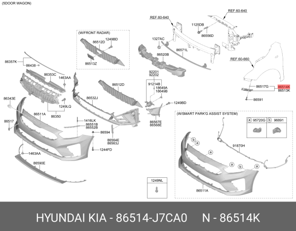 On Tampon Braketı Sag 86514J7CA0