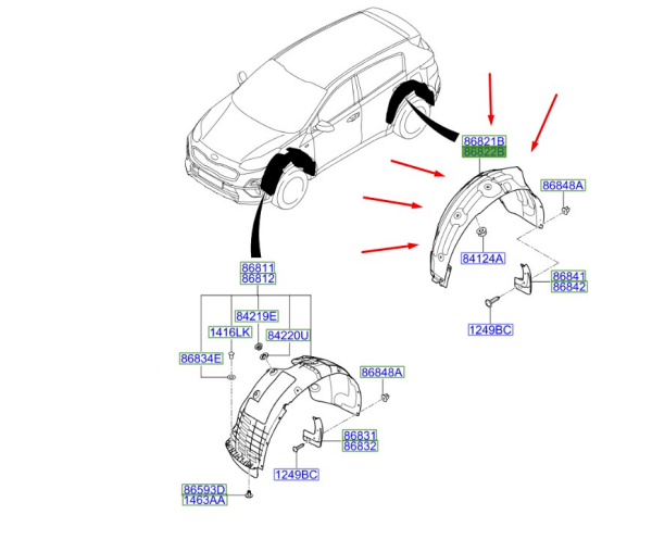 Arka Çamurluk İc Davl. Sağ 86822F1500