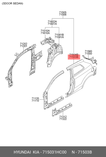 ARKA CAMURLUK DIS SOL 715031HC00