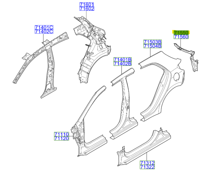 ARKA DIŞ STOP SACI SOL 71550H8000