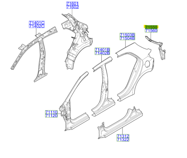 ARKA DIŞ STOP SACI SOL 71550H8000