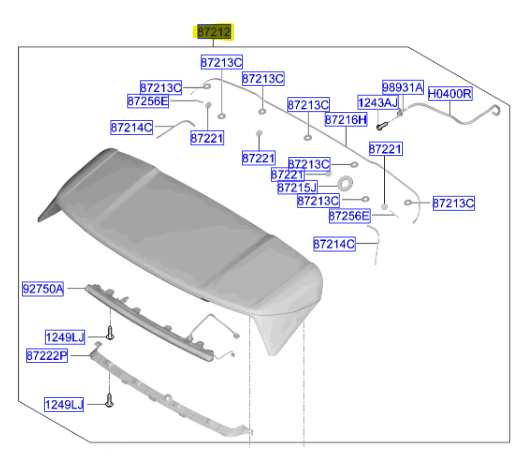 TAVAN SPOILERI 87210EV000EBD