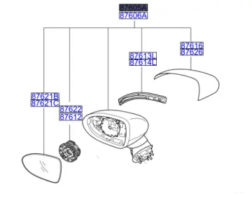 DIKIZ AYNA ARKA SOL 876101W320