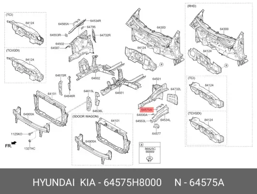 ARKA CAMURLUK & TAMPON BRAKETI SOL 64575H8000