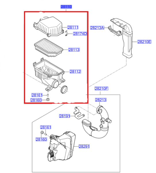 HAVA FILTRE KUTU KMP. 281101W200