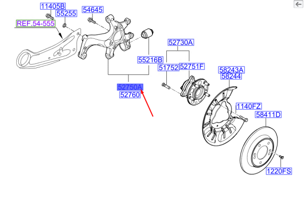 Arka Aks Tasıyıcısı Sol 52710J7AA0