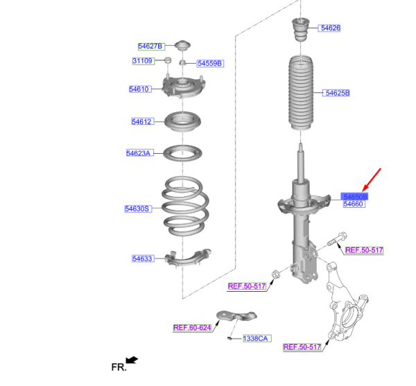 On Amortısor Sol 54651J7RA0