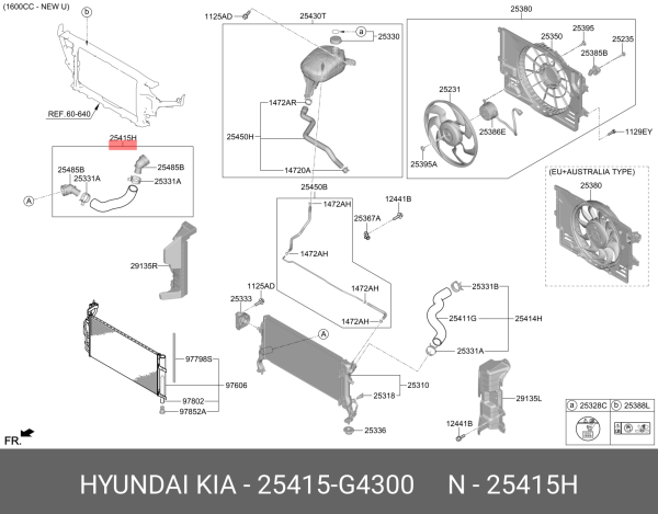 RADYATOR ALT HORTUMU 25415G4300