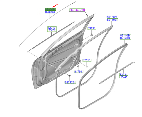 On Kapı Bakalıtı Sol 82850J7800
