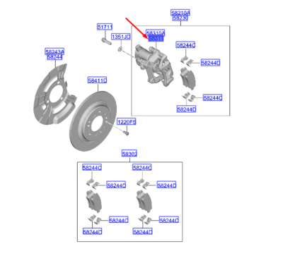 Arka  Fren Kalıper Kıtı Sag 58311N7A10