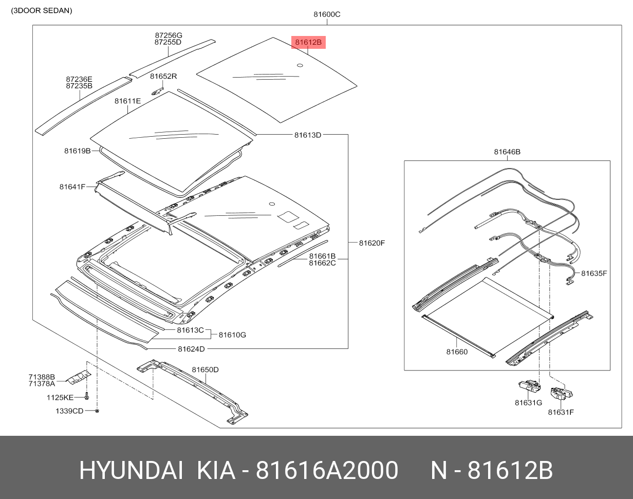 Sunroof Camı Arka 81616A2000