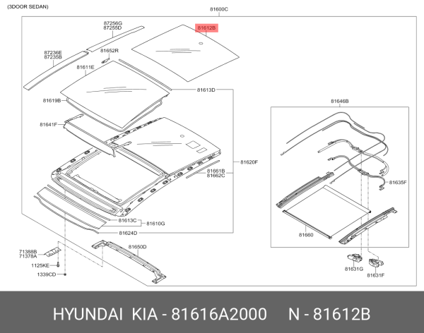 Sunroof Camı Arka 81616A2000