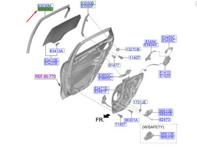 Arka Kapı Cam Kanalı Sag 83540J7800