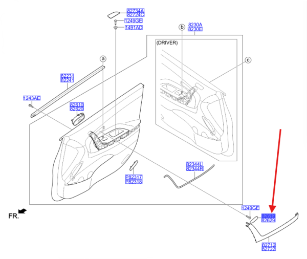 KAPAK ON KAPI IC SOL 82619A2000WK