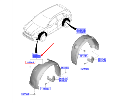 CEED Ön Çamurluk İç Davl. Sağ 86812J7000